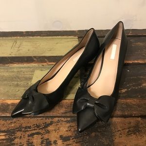 H&M Black Leather Heels  (9.5)